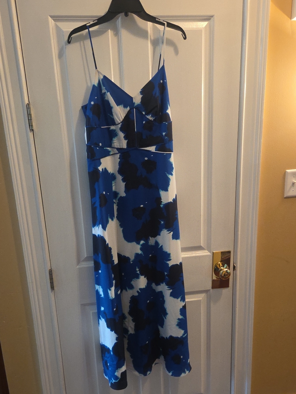 Banana Republic Royal Blue and White Floral Maxi Dress